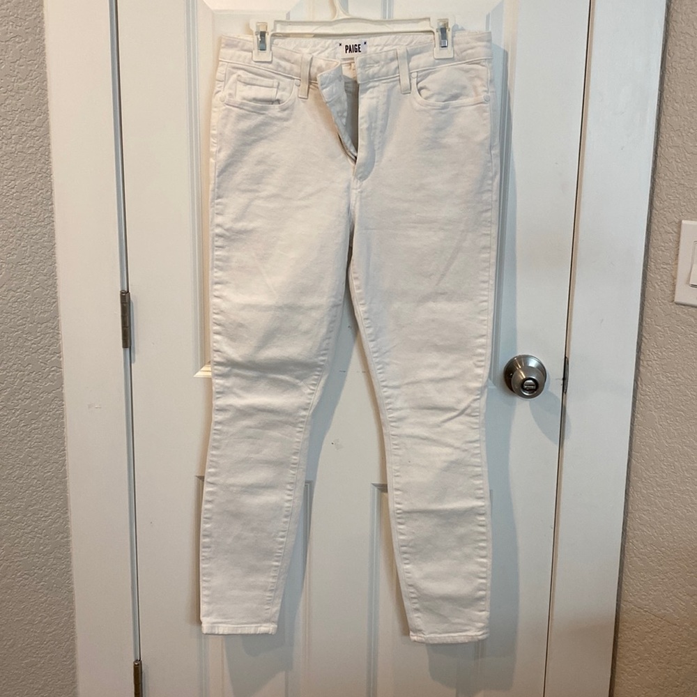 Paige white skinny jeans